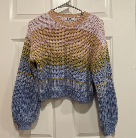 525 Anthropologie Color Knit Sweater Balloon Sleeve XS - Picture 1 of 6